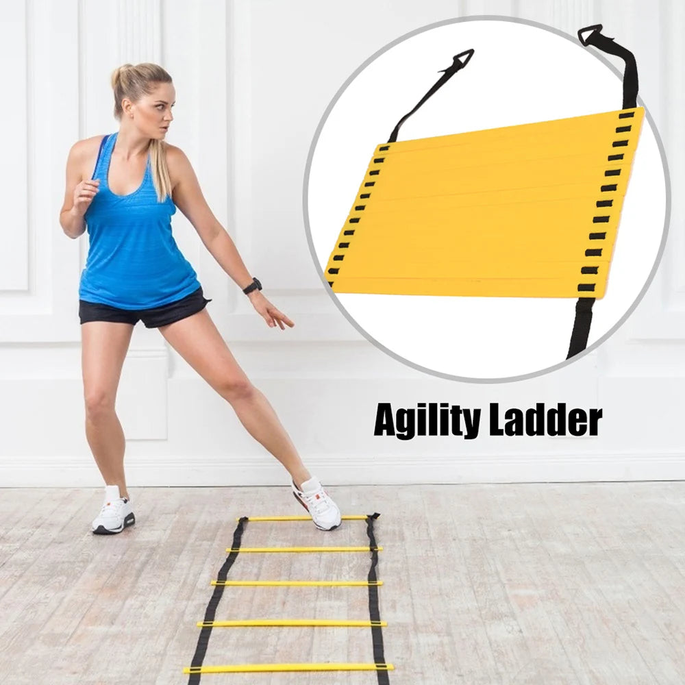Agility Ladder Football Training Speed and Balance Training Footwork Nylon Strap Jumping Ladder Football Training Energy Ladder
