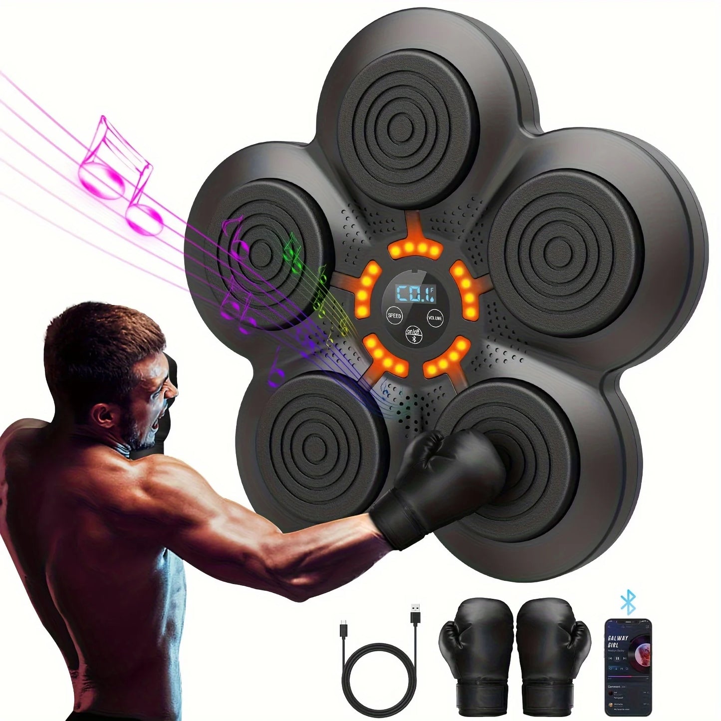 Music Boxing Smart Target Wall Mounted Kick Punching Smart Boxing Target Workout Electronic Music Boxing Machine