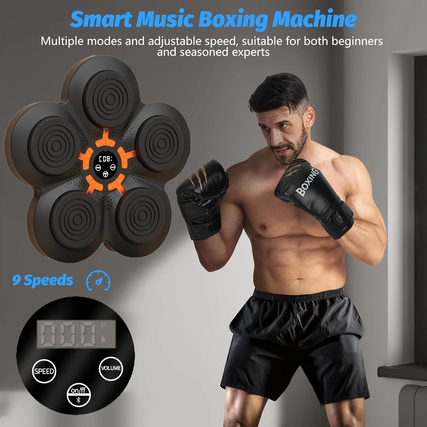 Music Boxing Smart Target Wall Mounted Kick Punching Smart Boxing Target Workout Electronic Music Boxing Machine
