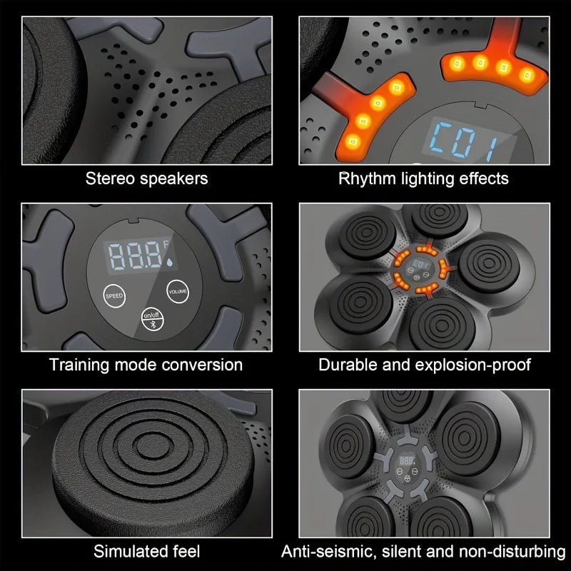Music Boxing Smart Target Wall Mounted Kick Punching Smart Boxing Target Workout Electronic Music Boxing Machine