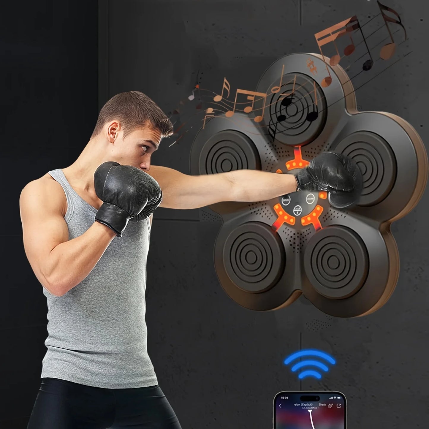 Music Boxing Smart Target Wall Mounted Kick Punching Smart Boxing Target Workout Electronic Music Boxing Machine