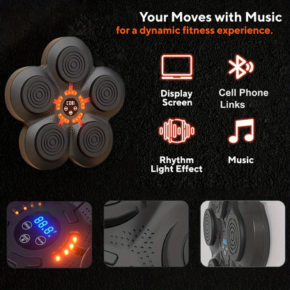 Music Boxing Smart Target Wall Mounted Kick Punching Smart Boxing Target Workout Electronic Music Boxing Machine